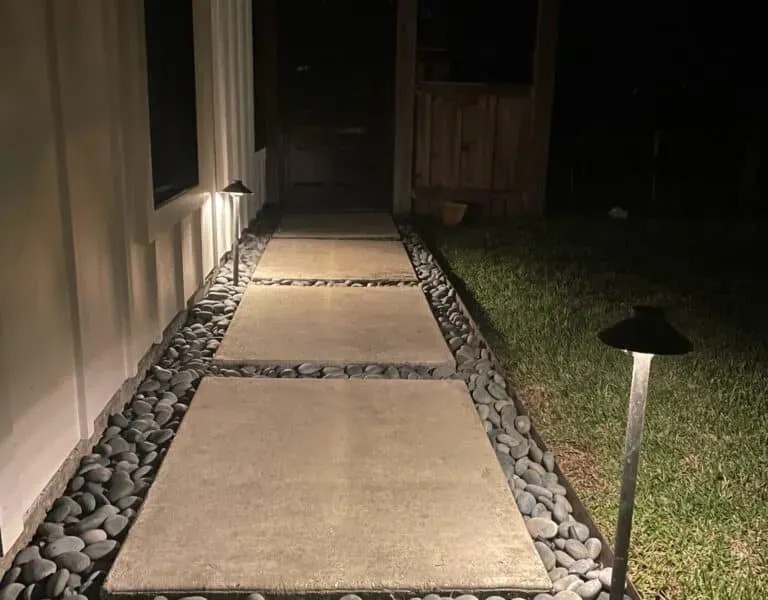Path light along a stepping-stone walk in Baton Rouge, LA