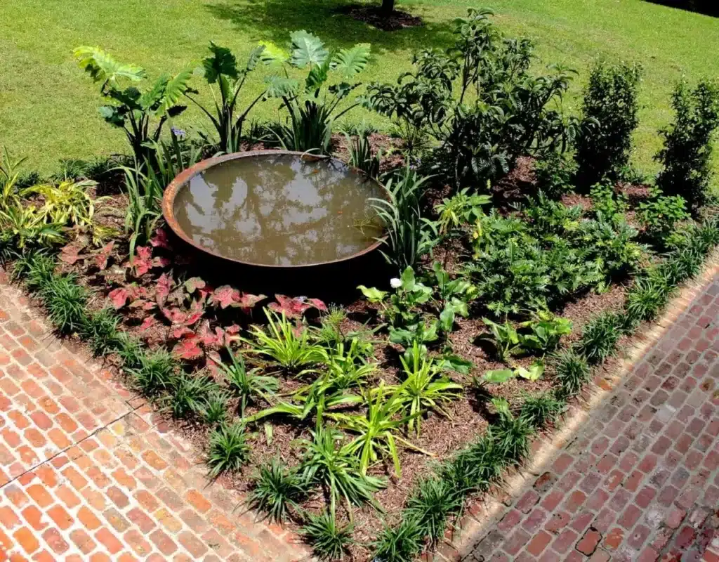Modern Asian Zen Garden Landscape install with lighting in Baton Rouge, LA